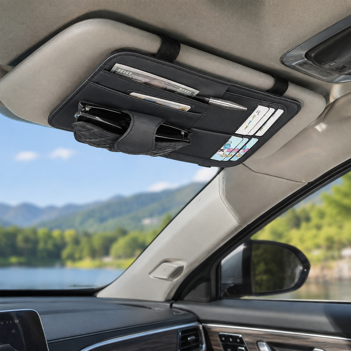 Sun Visor Multi-Pocket Organizer