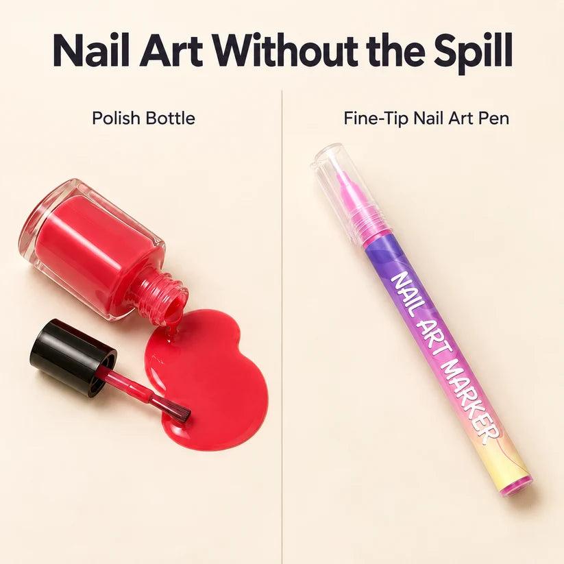 12-Color Fine-Tip Nail Art Pens