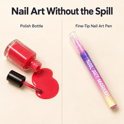 12-Color Fine-Tip Nail Art Pens