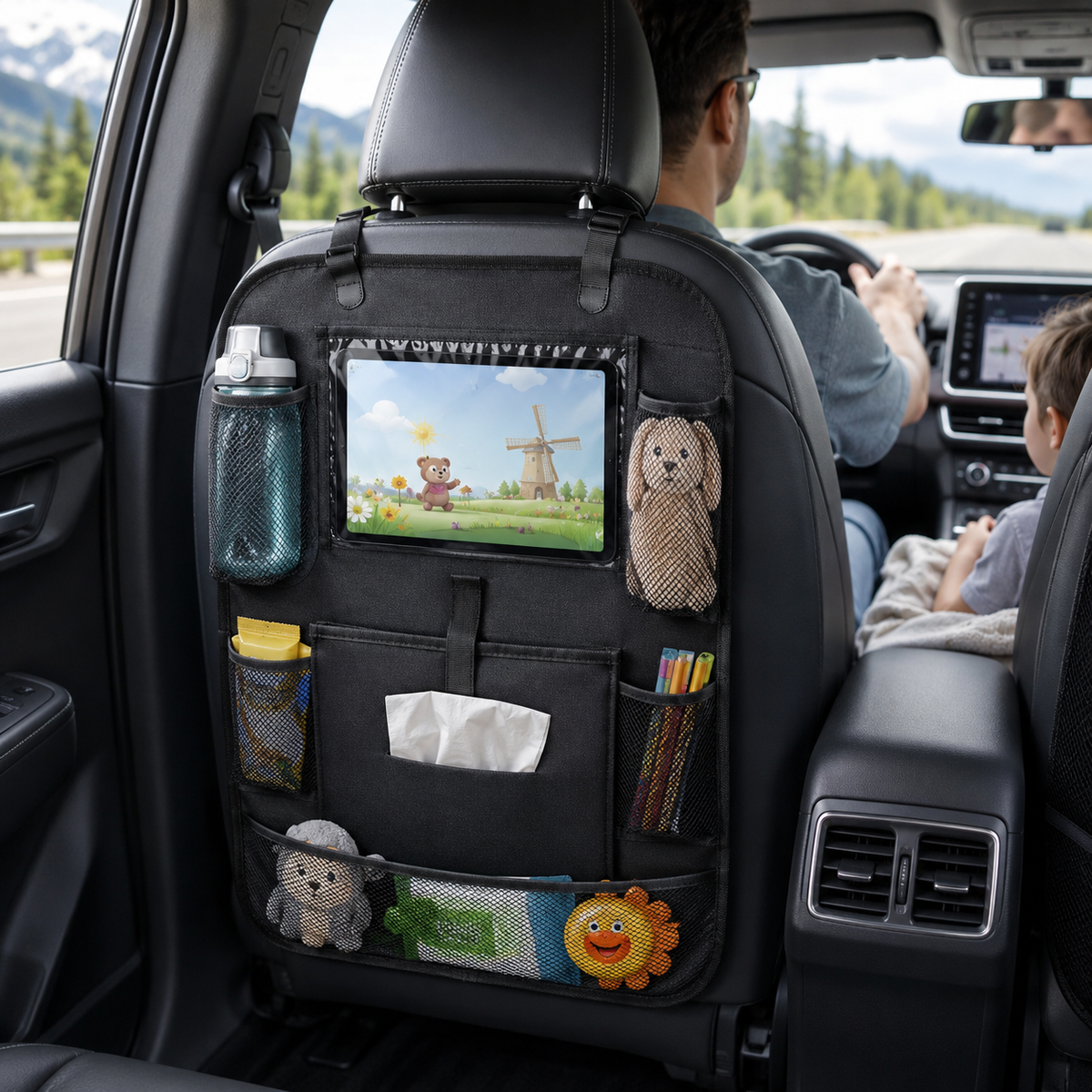 Backseat Travel Organizer with Tablet Pocket