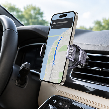 2-in-1 Magnetic & Clamp Car Phone Mount