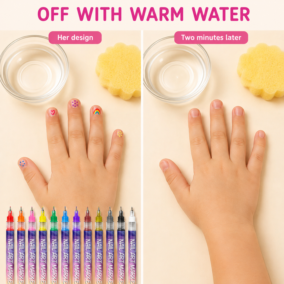 12-Color Fine-Tip Nail Art Pens