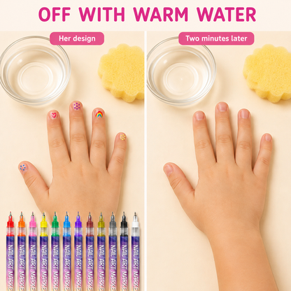 12-Color Fine-Tip Nail Art Pens