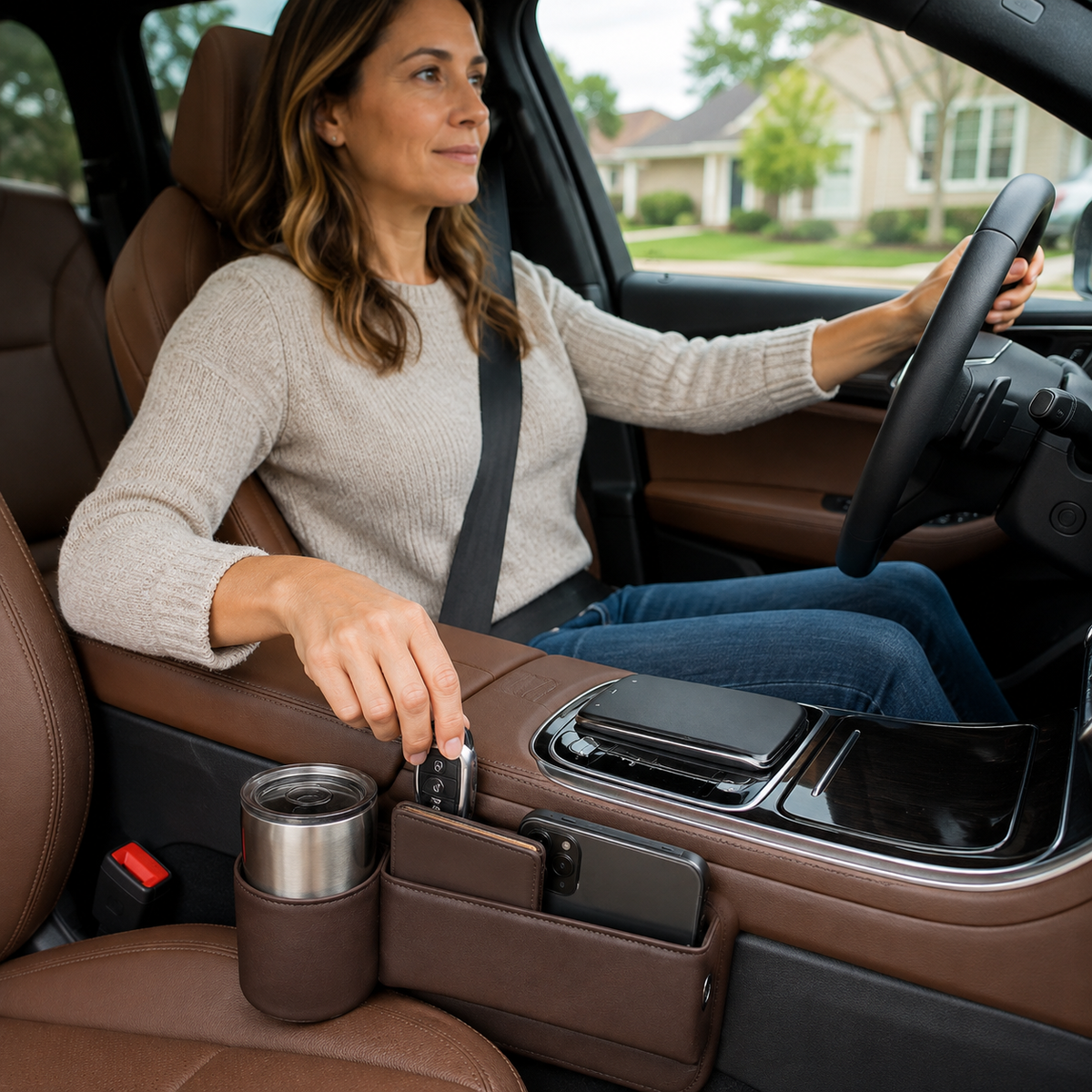 Car Seat Gap Organizer with Cup Holder