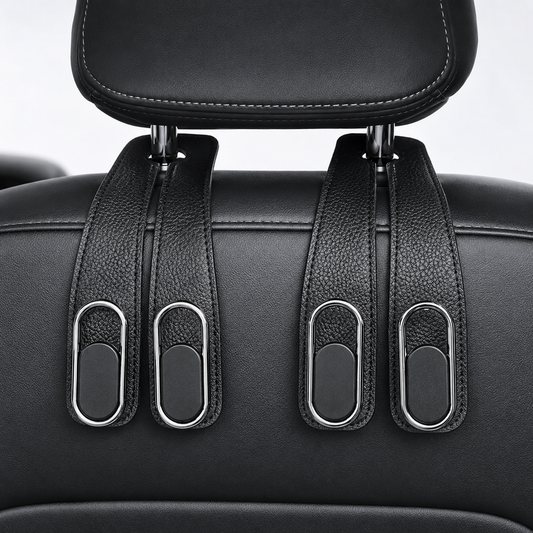 Dual Car Headrest Storage Hooks