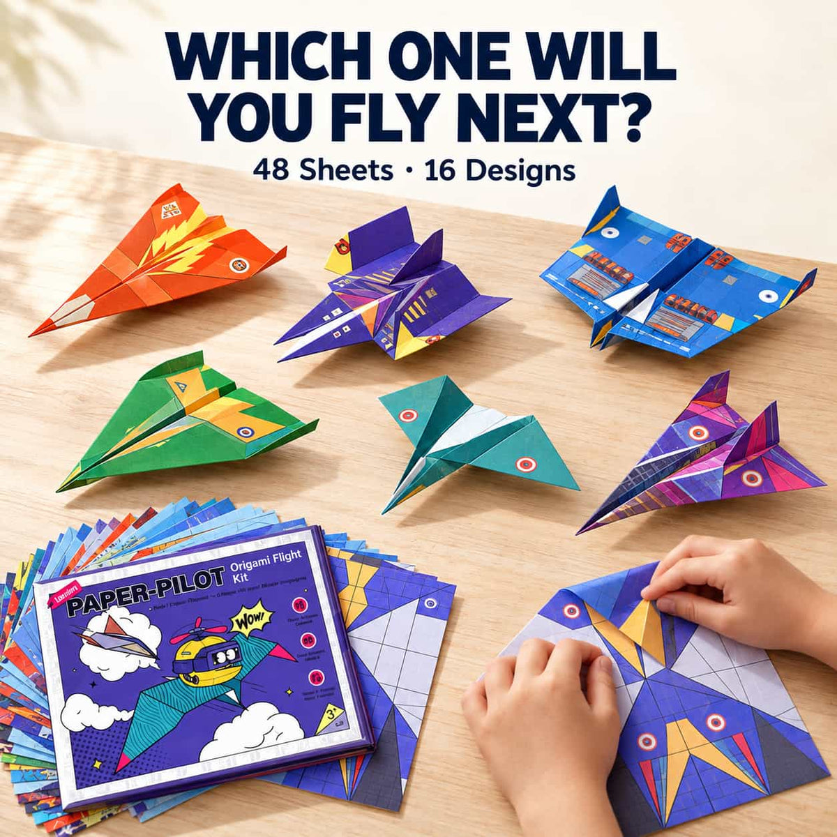 16-Model Paper Aircraft Kit — Build Fly & Collect