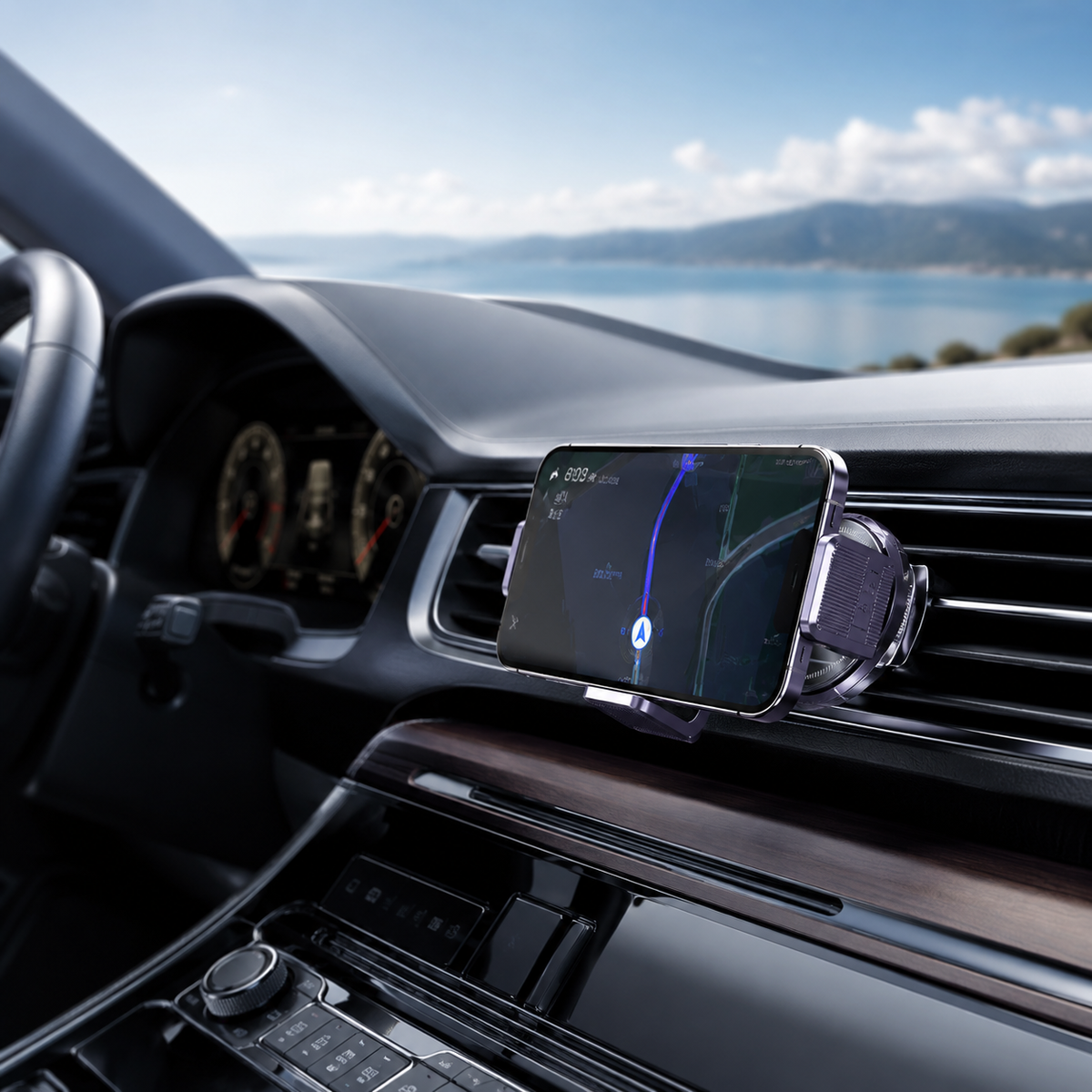 2-in-1 Magnetic & Clamp Car Phone Mount