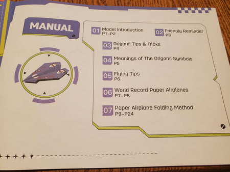 Original buyer photo of the paper airplane kit