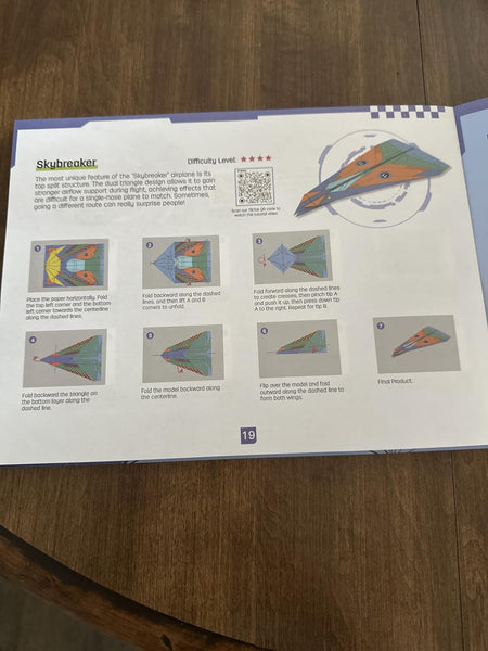 Original buyer photo of the paper airplane kit