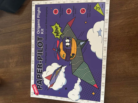 Original buyer photo of the paper airplane kit