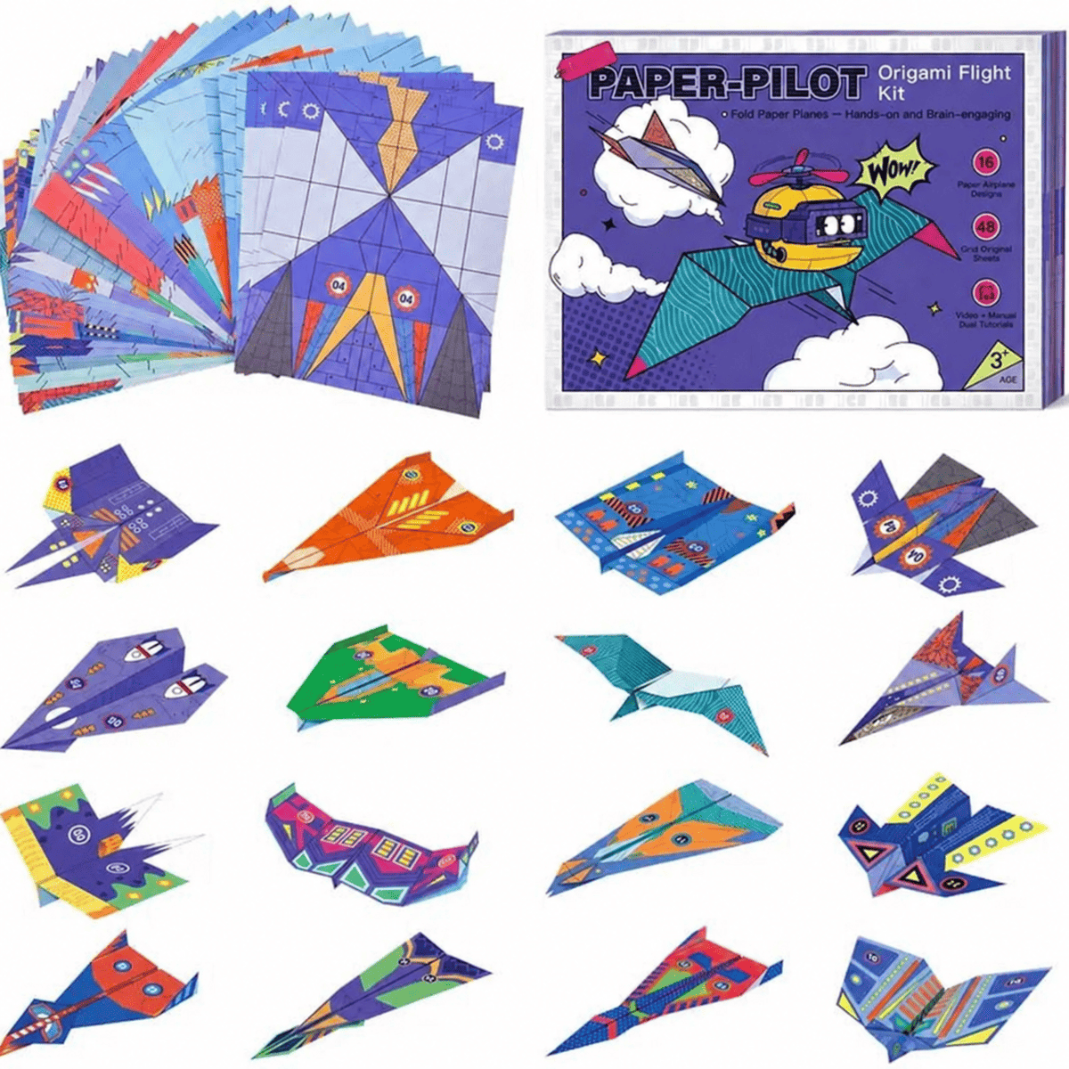 16-Model Paper Aircraft Kit — Build Fly & Collect
