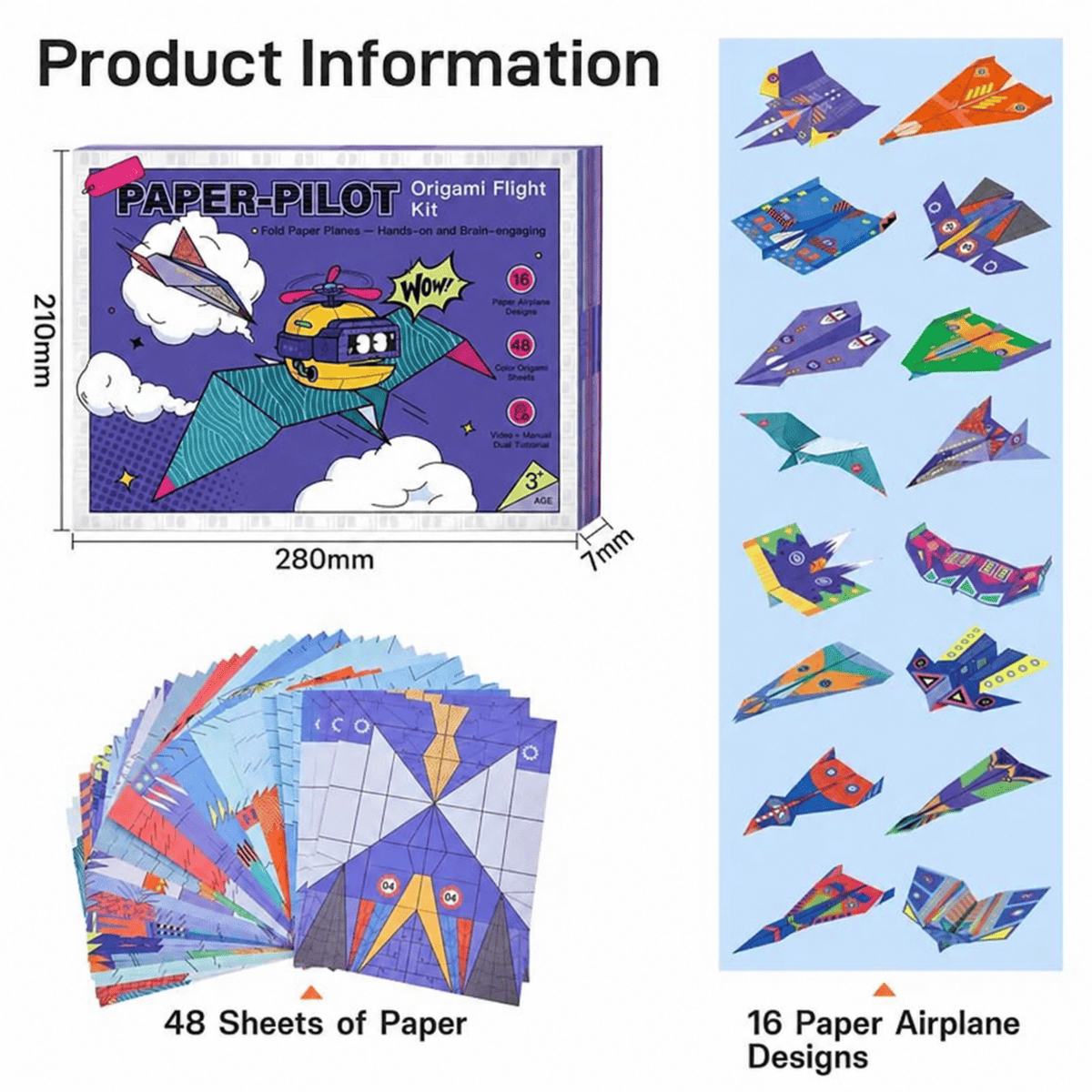16-Model Paper Aircraft Kit — Build Fly & Collect